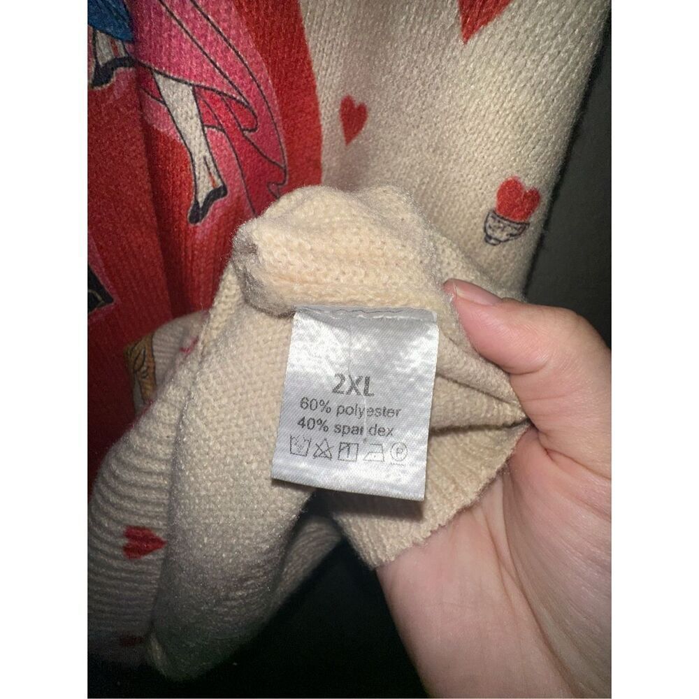 King and Queen Heart Horse Graphic Sweater - Picture 3 of 6